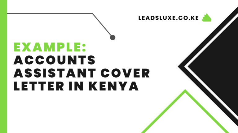 Example: Accounts Assistant Cover Letter In Kenya